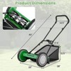 Ironmax 16" Push Lawn Mower with 5-Blade 6.9 Gallon Removable Grass Catcher for Garden Green/Red - 3 of 4