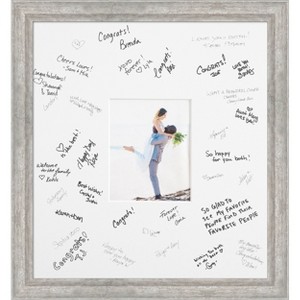 Angled Signature Mat Picture Frame – Guest Book Alternative for Weddings, Graduations, or Retirement – Autograph Photo Mat for Signature Board - 1 of 4