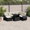 vidaXL 8 Piece Patio Sofa Set with Cushions Black and Cream Poly Rattan - 2 of 4