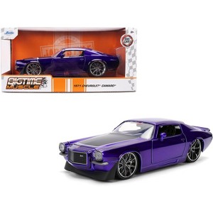 1971 Chevrolet Camaro Z/28 Purple Metallic with Black Hood "Bigtime Muscle" Series 1/24 Diecast Car Model by Jada - 1 of 4