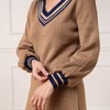 Hope & Henry Women's Organic Intarsia Cricket Sweater Dress, Brown Glen Plaid Intarsia, 14 - 2 of 4