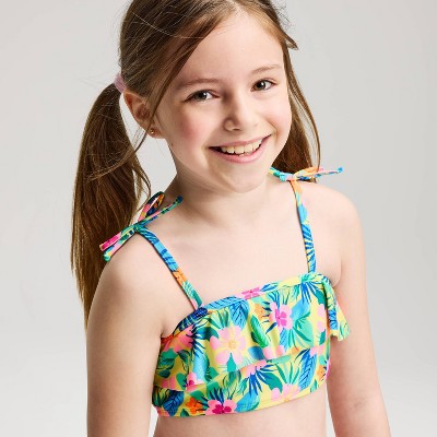 Cat & Jack Girls' Cabana Bloom Bikini Set - Cat & Jack™ Yellow L — фото 3