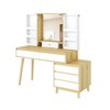 Makeup Vanity Desk with 3 Color Modes LED Lighted Mirror, Vanity Table - 3 of 4
