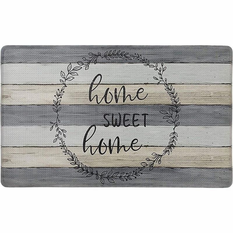 J&V TEXTILES  20" x 55" Oversized Cushioned Anti-Fatigue Kitchen Runner Mat (Home Sweet Home), 1 of 5