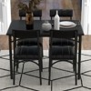 Modern Bar Stools Set of 2, Faux Leather Counter Height Stools with Backrest and Footrest for Kitchen - 2 of 4
