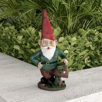 Lawn Gnome Statue-Fun Classic Style Resin Figurine for Outdoor Garden Décor-Great for Flower Beds, Fairy Gardens, Backyards and More by Pure Garden