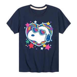 Boys' - Peanuts - Snoopy Groovy Heart Short Sleeve Graphic T-Shirt - 1 of 4