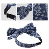 Unique Bargains Women's Double Bow Knot Fashion Headband Blue White Flower Pattern 1.34 Inch Wide 1 Pcs - 3 of 4