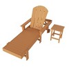 WestinTrends Malibu 2 Piece Adirondack Poly Reclining Chaise Lounge With Arms & Wheels - 2 of 4