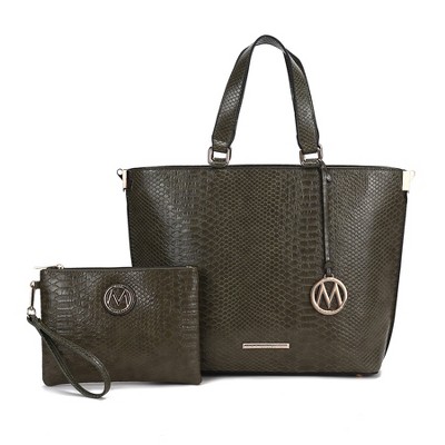 MKF Collection Beryl Python-embossed Women’s Tote Bag with Wristlet by Mia K
