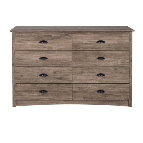 Prepac Sonoma 8-Drawer Black Dresser 36.25 in. H x 59 in. W x