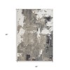 Ivory Black and Gray Abstract Power Loom Area Rug - 3 of 4
