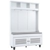 PAGED Freestanding Coat Racks with Shutter-Shaped Doors and Bench,Hall Tree with 4 Hooks and Cushion,Entryway Furniture for Hanging Clothes - 4 of 4