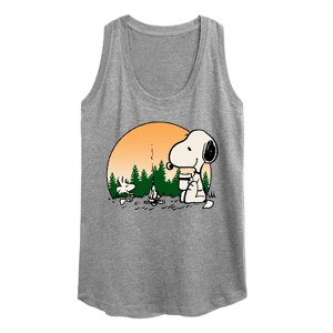 Women's - Peanuts - Campire Mugs Graphic Racerback Tank - 1 of 4