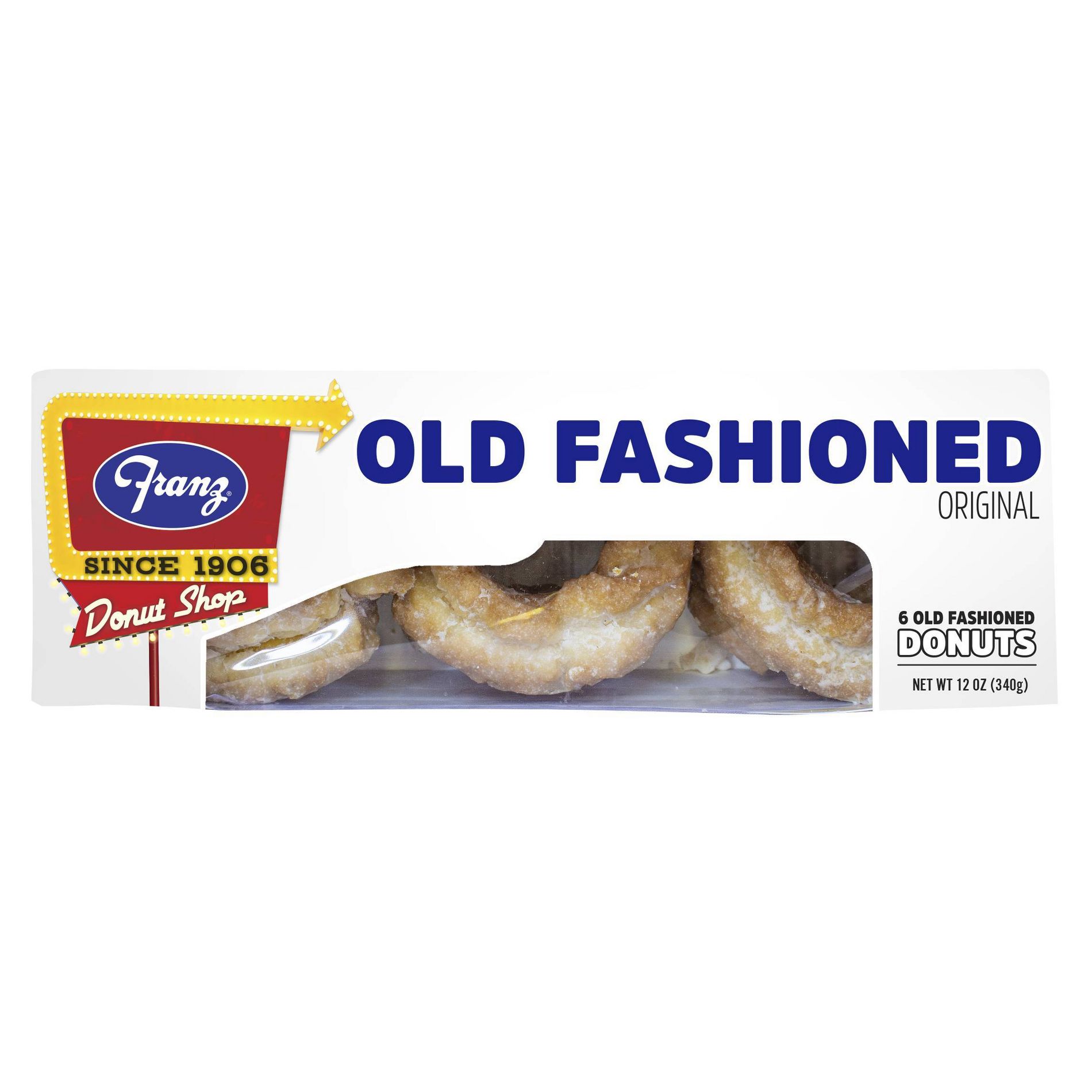 Franz Old Fashioned Donut - 6ct/12oz: Glazed, No Filling