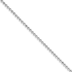 Black Bow Jewelry 1.2mm, 14k White Gold, Diamond Cut Hollow Bead Chain Necklace - 1 of 4