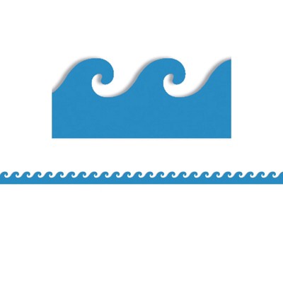 Hygloss Blue Waves Mighty Brights Border, 12 Strips/36 Feet (Pack of 6)