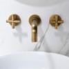 ChicFurnit Bathroom Sink Faucet Wall Mounted Design for Sleek Bathroom Sink, Gold, 13.77"*9.44"*3.14" - 2 of 4