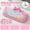 YUNZII C68 Panda Mechanical Gaming Keyboard, 68 Keys Cute Keyboard with PBT Keycaps, RGB Backlit, Hot Swappable Creamy Keyboard - 3 of 4