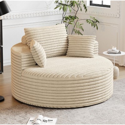 Hrinhom 50"W Sponge Single Sofa,Modern Corduroy Sleeper Chair,No Assembly