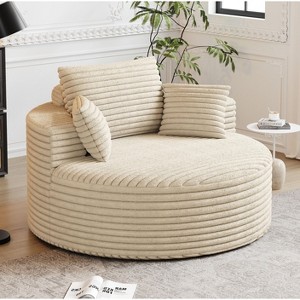 Hrinhom 50"W Sponge Single Sofa,Modern Corduroy Sleeper Chair,No Assembly - 1 of 4
