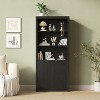 5-Shelf Bookcase Display Shelves with Storage Cabinet & Adjustable Shelf - 4 of 4