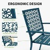 Acekool 3-Piece Outdoor Bistro Set with Stackable Metal Chairs and Square Table, Compact Patio Furniture for Backyard, Deck, Balcony - 3 of 4