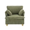 PAGED Modern 39 Inch Accent Chair and Ottoman Sets, Corduroy Fabric Sofa Chair with Cup Holder and 2 Pillows, Living Room Chair for Bedroom - 4 of 4