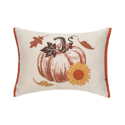 Fall Embroidered Pumpkin Pillow