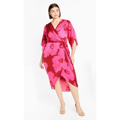 Women's Plus Size Kimberly Print Maxi Dress - pink | CITY CHIC