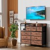 Garvee Black 9 Drawers Willow TV Stand with Charging Station,Wide TV Stand with Open Shelf - 3 of 4