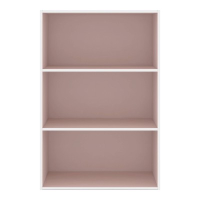 Light Pink 3-Tier Stackable Wood Kids Bookcase