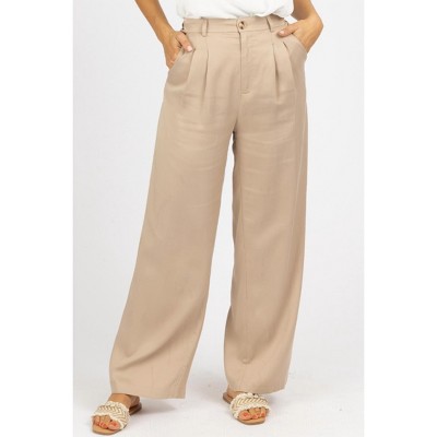 Women's PLEATED WOVEN PANTS - Et Clet