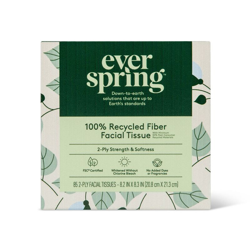 100% Recycled Fiber Facial Tissue - 85ct - Everspring&#8482;, 3 of 16