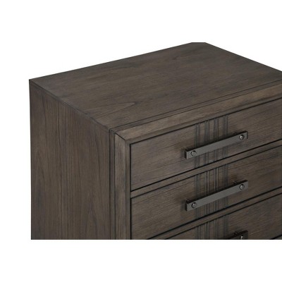 Landon Walnut Brown Pine Wood 3-Drawer Nightstand