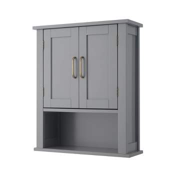Costway Bathroom Floor Cabinet Wooden Storage Organizer Side Cabinet W ...