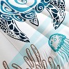 Acoinel 3 Pcs Sea Turtle Coastal Lightwight Ultra Soft Comforter Set with 2 Pillowcases, White - 4 of 4
