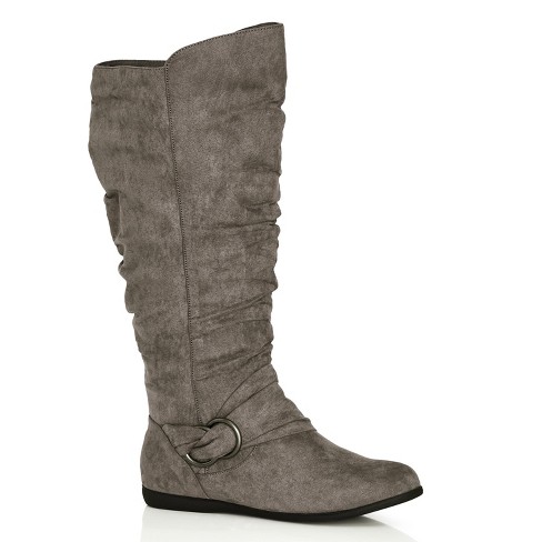 Womens grey boots wide 2024 calf