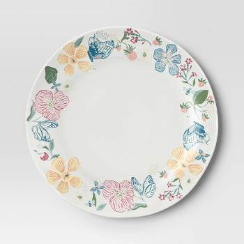 13"x13" Stoneware Round Floral Serving Platter - Threshold™