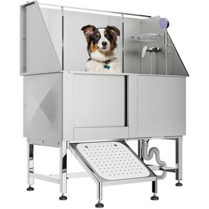 62" Professional Stainless Steel Dog Bathing Station, Large Dog Washing Station W/Dog Bath Brush, Washing Gloves, Cat Bath Tub, Dog Washing Sink - 1 of 1