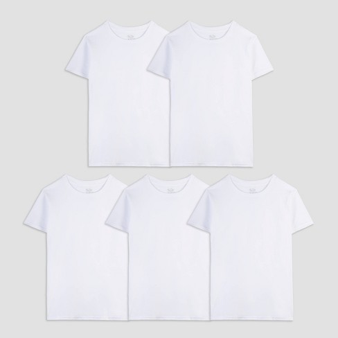 Fruit Of The Loom Boys' 5pk Crew T-shirt - White : Target
