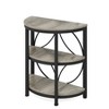 Lirago,Half-Round 3-Tier Side Table-Gray Wood & Black Metal Frame, Open Storage, Multi-Purpose Design - 3 of 4