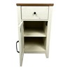 FONTOI End Table Farmhouse Style Side Table for Living Room and Bedroom with Drawer and Barn Door Cabinet, Black White, 15.5"*15.5"*16.75" - 2 of 4