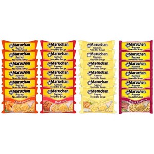 Maruchan Ramen Instant Noodle Soup 24 Packs, 4 Flavors - 6 Pack Chicken, 6 Pack Beef, 6 Pack Creamy Chicken , 6 Pack Roast Beef - 1 of 4