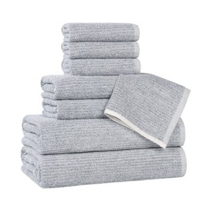 Viscose Cotton Blend Medium Weight Soft Textured Ribbed Towel Set by Blue Nile Mills - 1 of 4