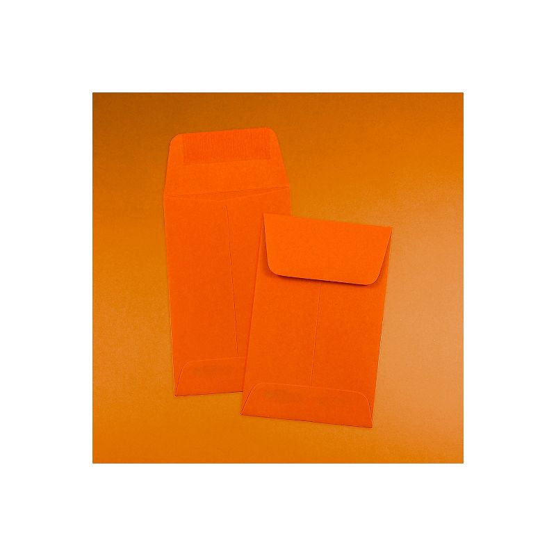 JAM Paper #1 Coin Business Colored Envelopes 2.25 x 3.5 Orange Recycled 100/Pack (352627815F) , 4 of 5