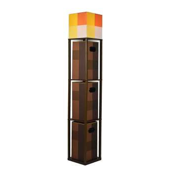 Ukonic Minecraft Brownstone Torch Standing Floor Lamp and Storage Unit | 5 Feet Tall