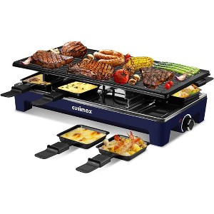 Cusimax 1500W Indoor Portable 2 in 1 Electric Raclette Grill,Blue - 1 of 4