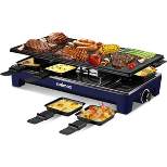 Cusimax 1500W Indoor Portable 2 in 1 Electric Raclette Grill