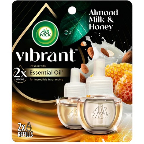 Air Wick Vibrant Scented Oil Air Freshener Refill - Almond Milk & Honey -  1.34 Fl Oz/2pk : Target
